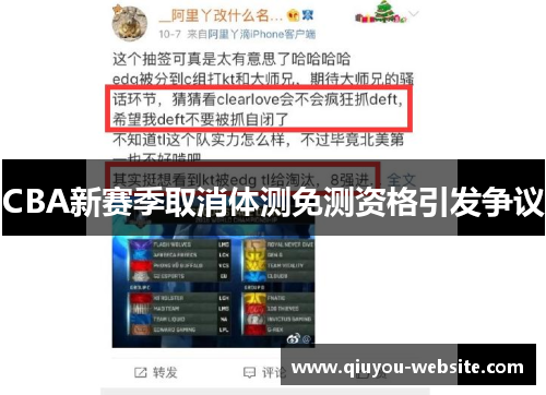 CBA新赛季取消体测免测资格引发争议
